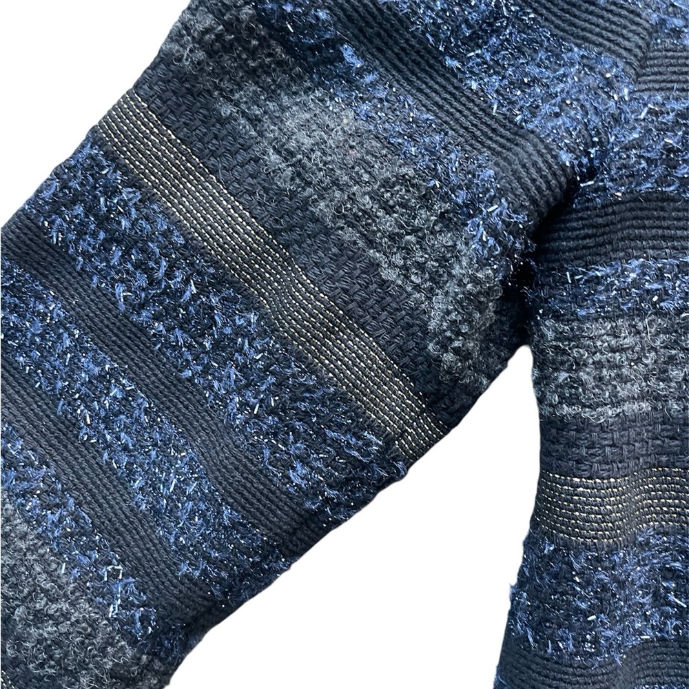 Zara Basic Metallic Stripe Tweed Shift Dress Long… - image 7